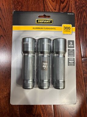 Aluminum Flashlight 3-Pack - Silver (300 Lumens)